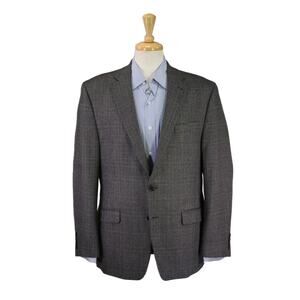 Ralph Lauren Men's Gray Black Brown Plaid Fleece Wool 2-Btn Sportcoat Blazer 42R